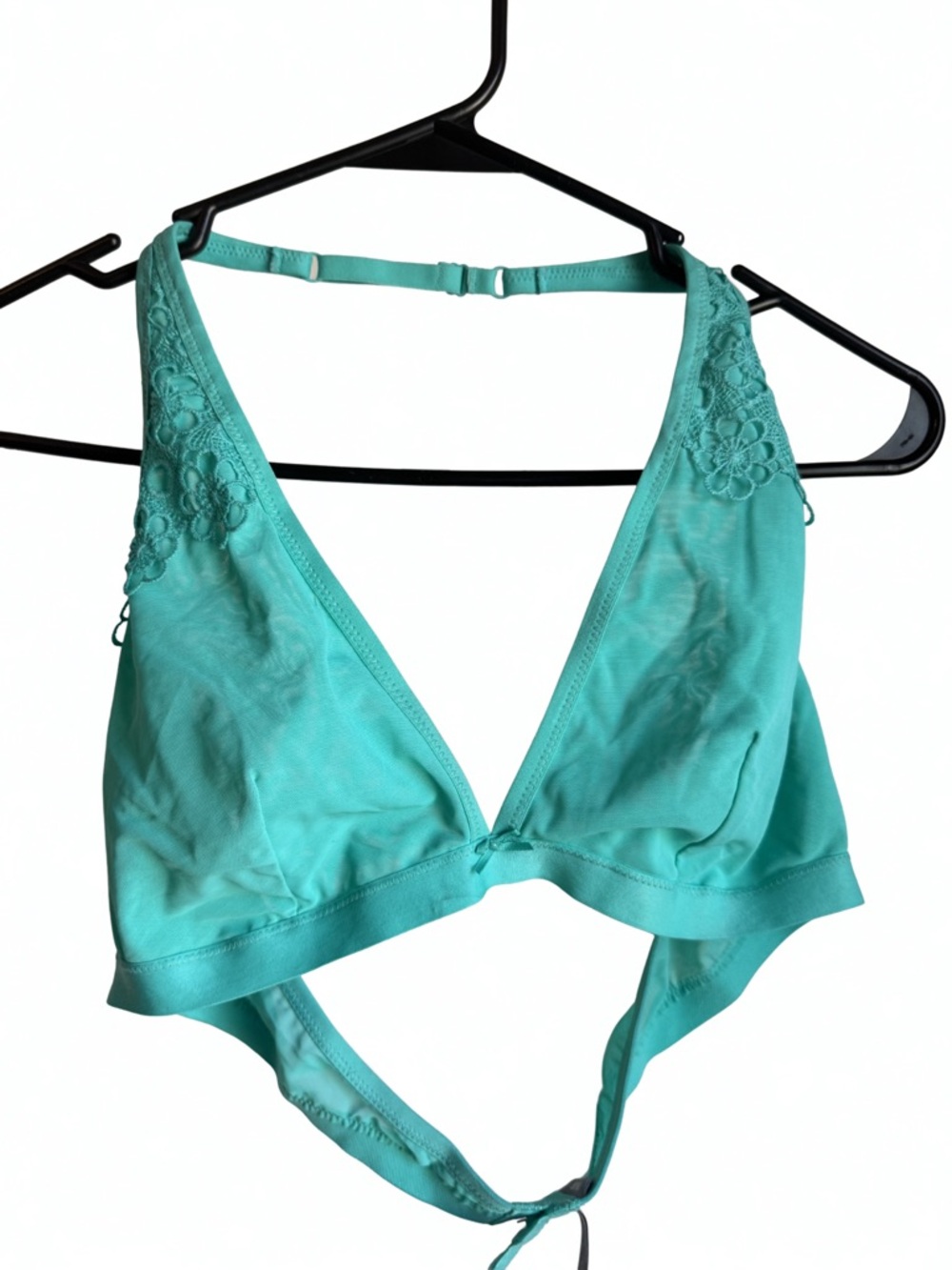 aerie Lace-Trim Triangle Bralette in Aqua Teal